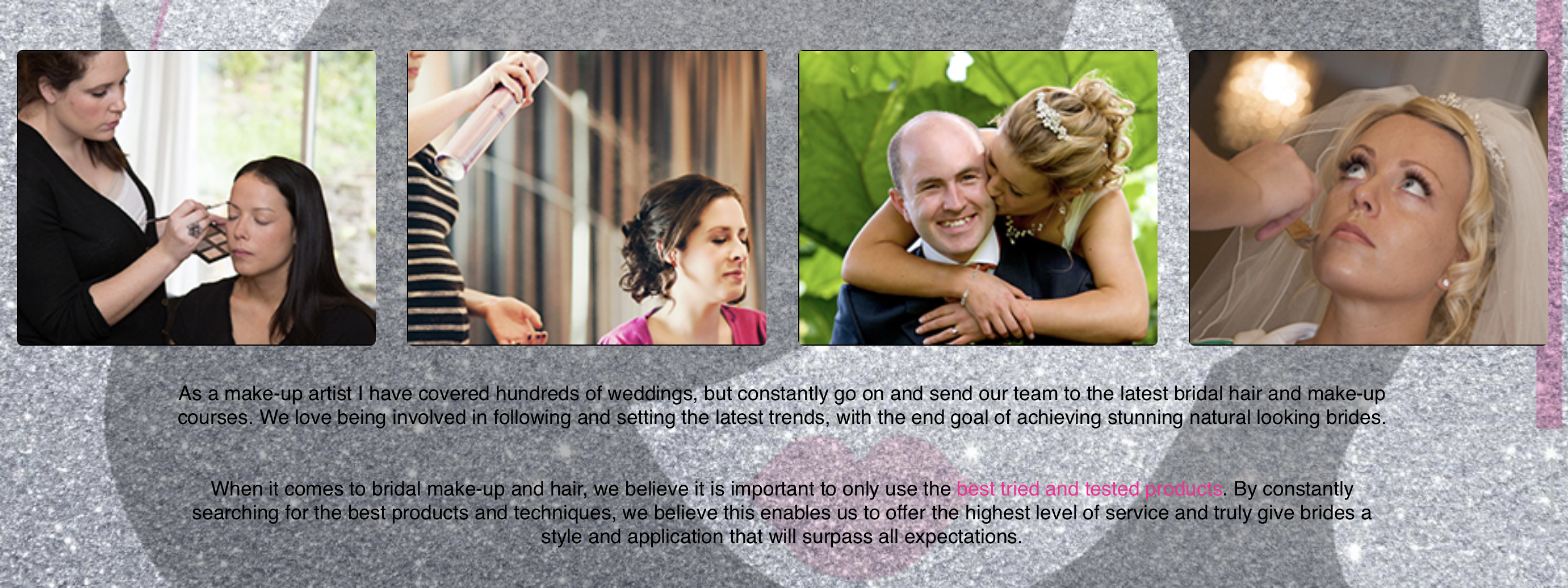 Original K Fuller website section showing Kirsty working with brides